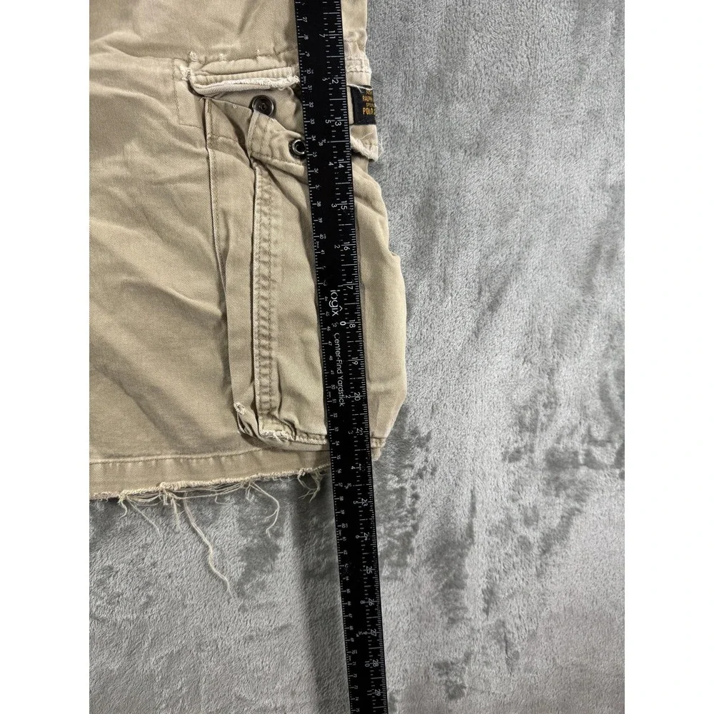 Polo Jeans Company Cargo Shorts Mens 40 Beige Canvas Relaxed Miltary Surplus‎